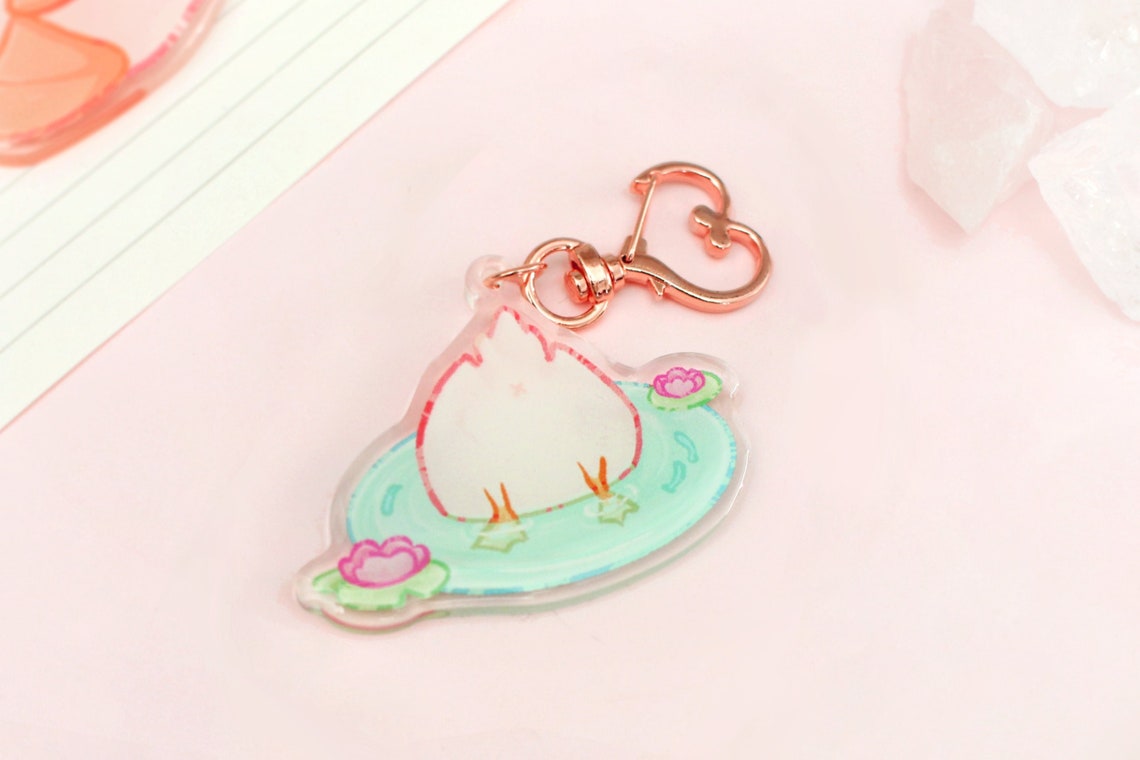 miamouz-duck-acryl-schl-sselanh-nger-herz-rosegold image 1