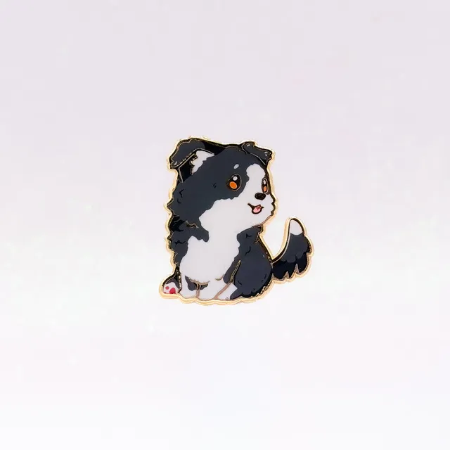 miamouz-australian-shepherd-pin-hund-schwarz-wei-32-mm image 1