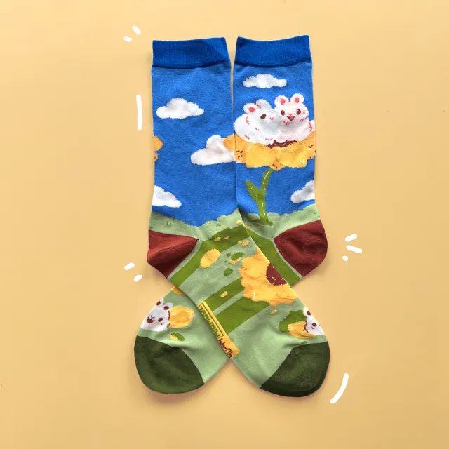 miamouz-bunnies-sunflower-socken-hase-baumwolle-1-paar image 1