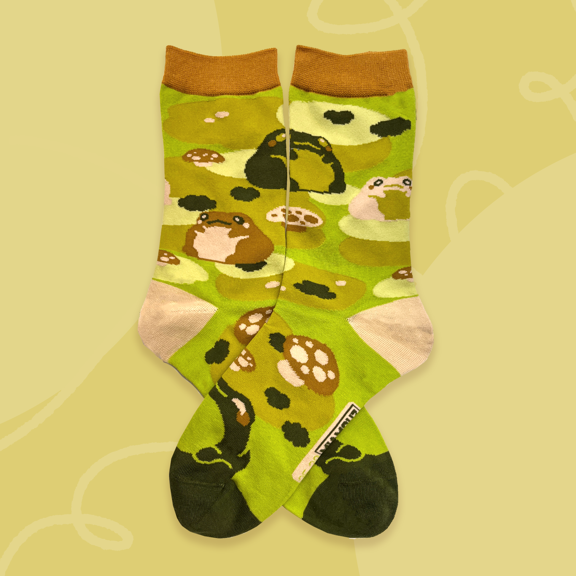 miamouz-moss-frog-socken-frosch-baumwolle-1-paar-gr-n image 1