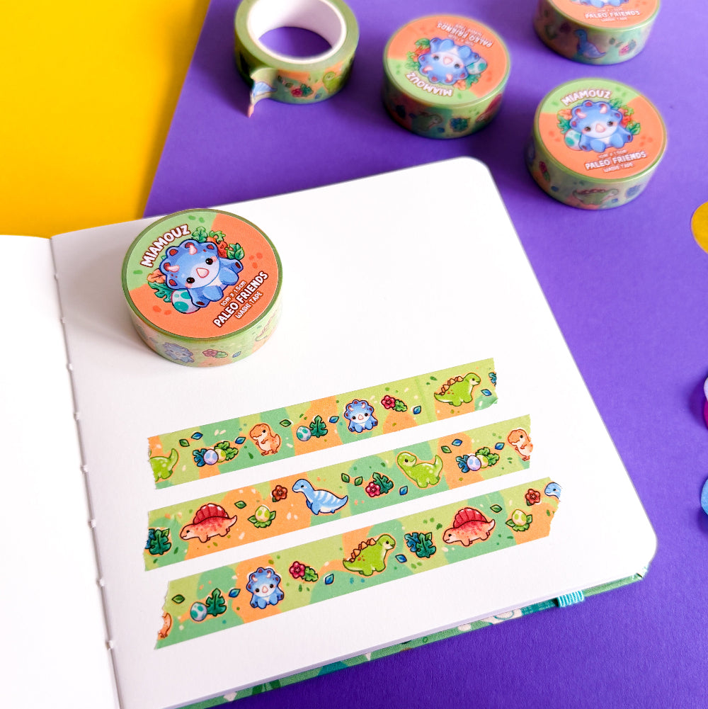 miamouz-washi-tape-paleo-pals-dino-rolle-10m-x-15mm image 5