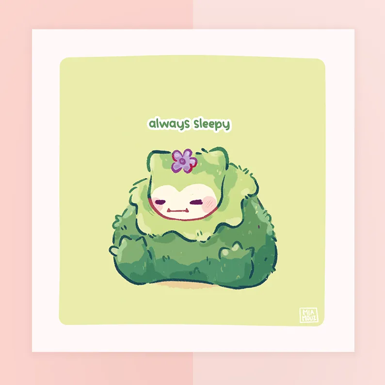 miamouz-always-sleepy-kunstdruck-15x15-pastell image 1