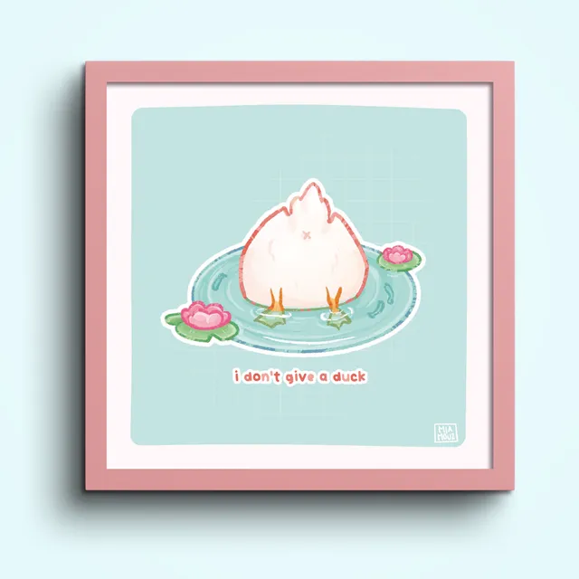 miamouz-prints-i-don-t-give-a-duck-print-15x15-frosch image 1