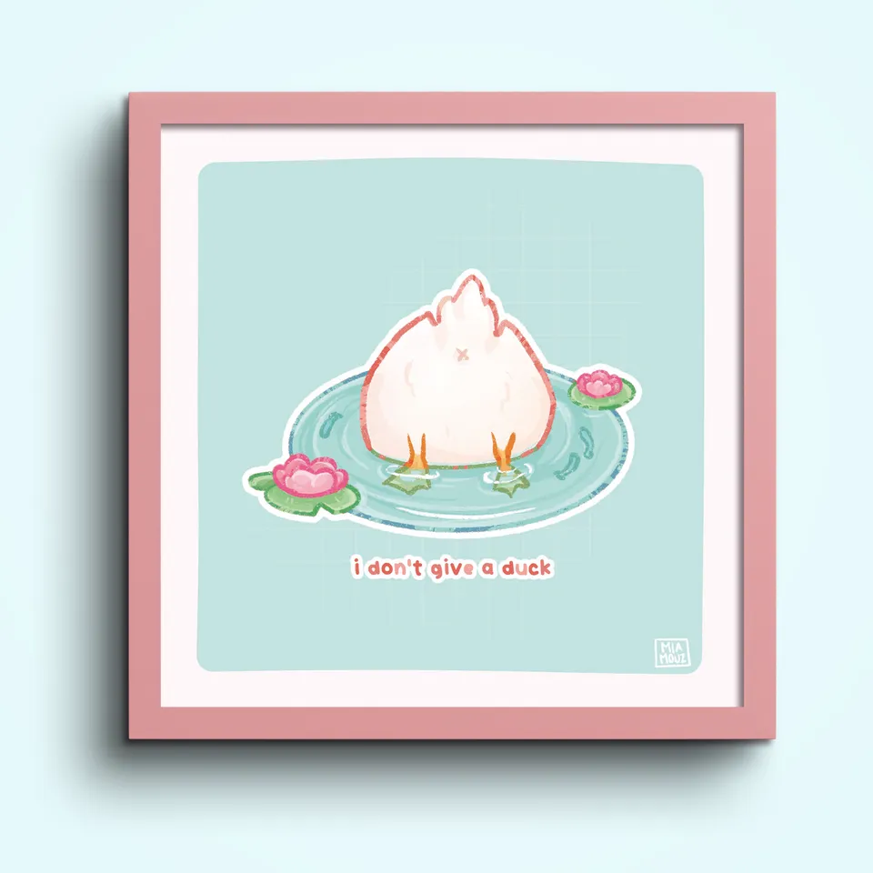 miamouz-prints-i-don-t-give-a-duck-print-15x15-frosch image 1