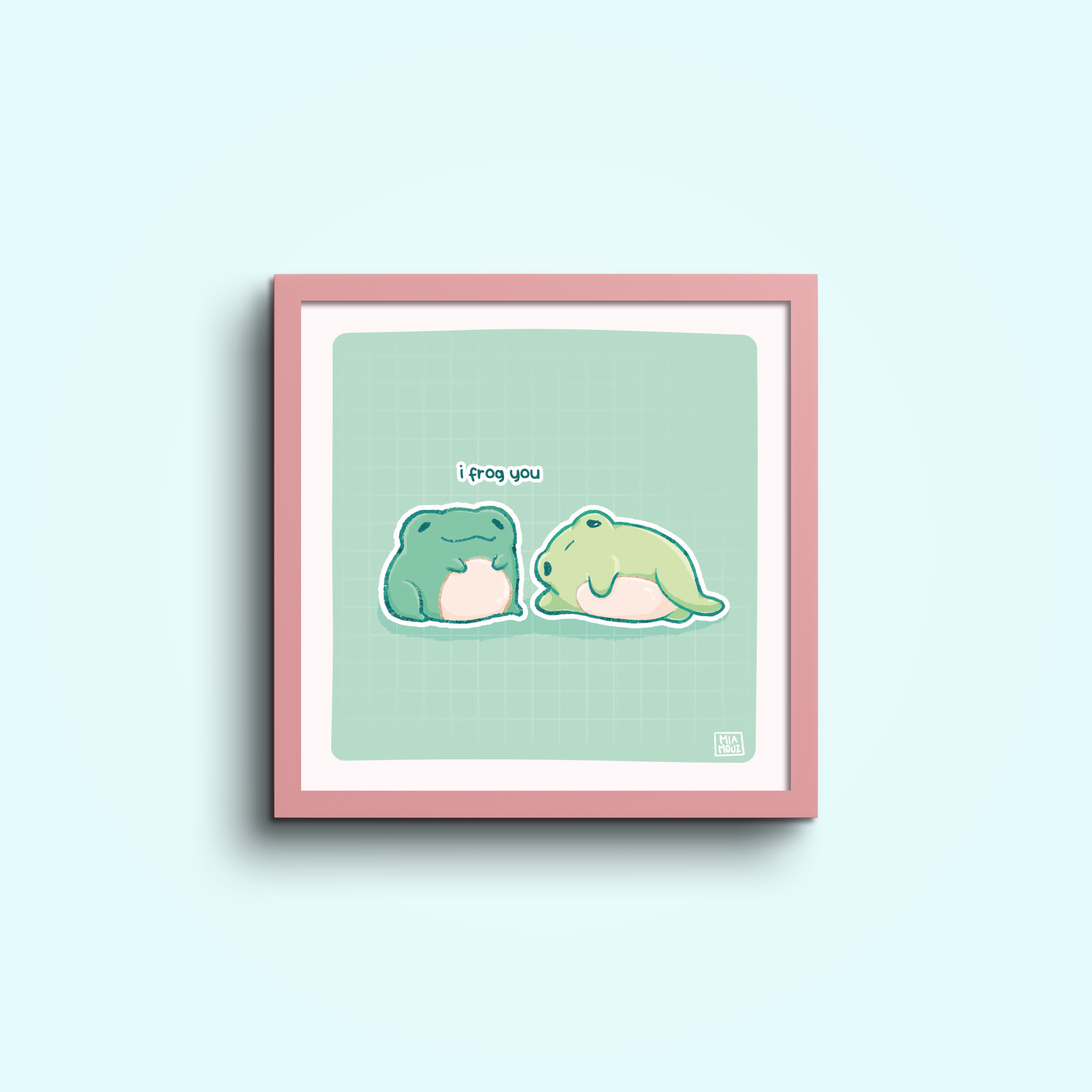 miamouz-i-frog-you-art-print-15x15-frosch-leinenkarton image 2