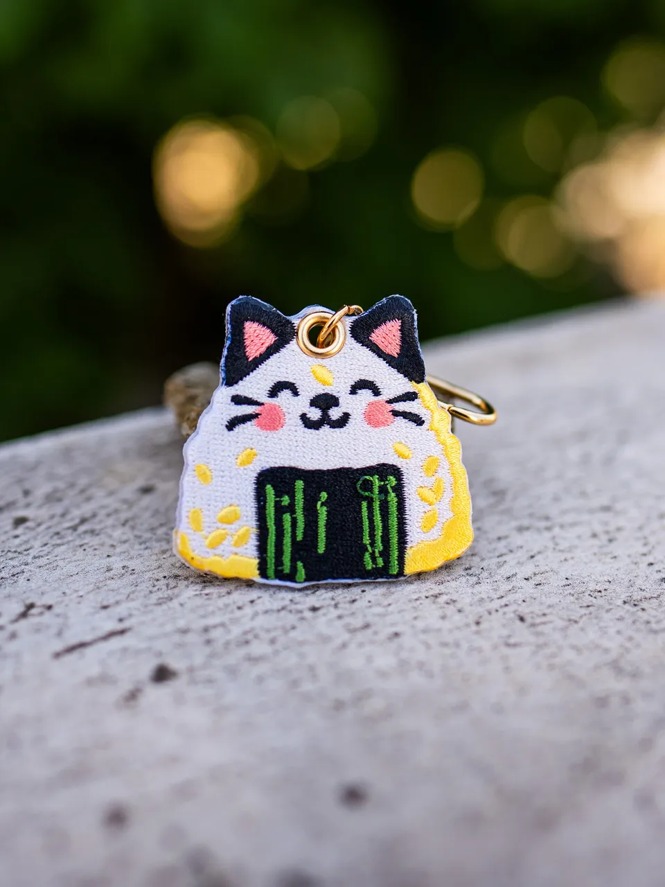 kabujiro-onigiri-cat-schl-sselanh-nger-bestickt-doppelseitig image 1