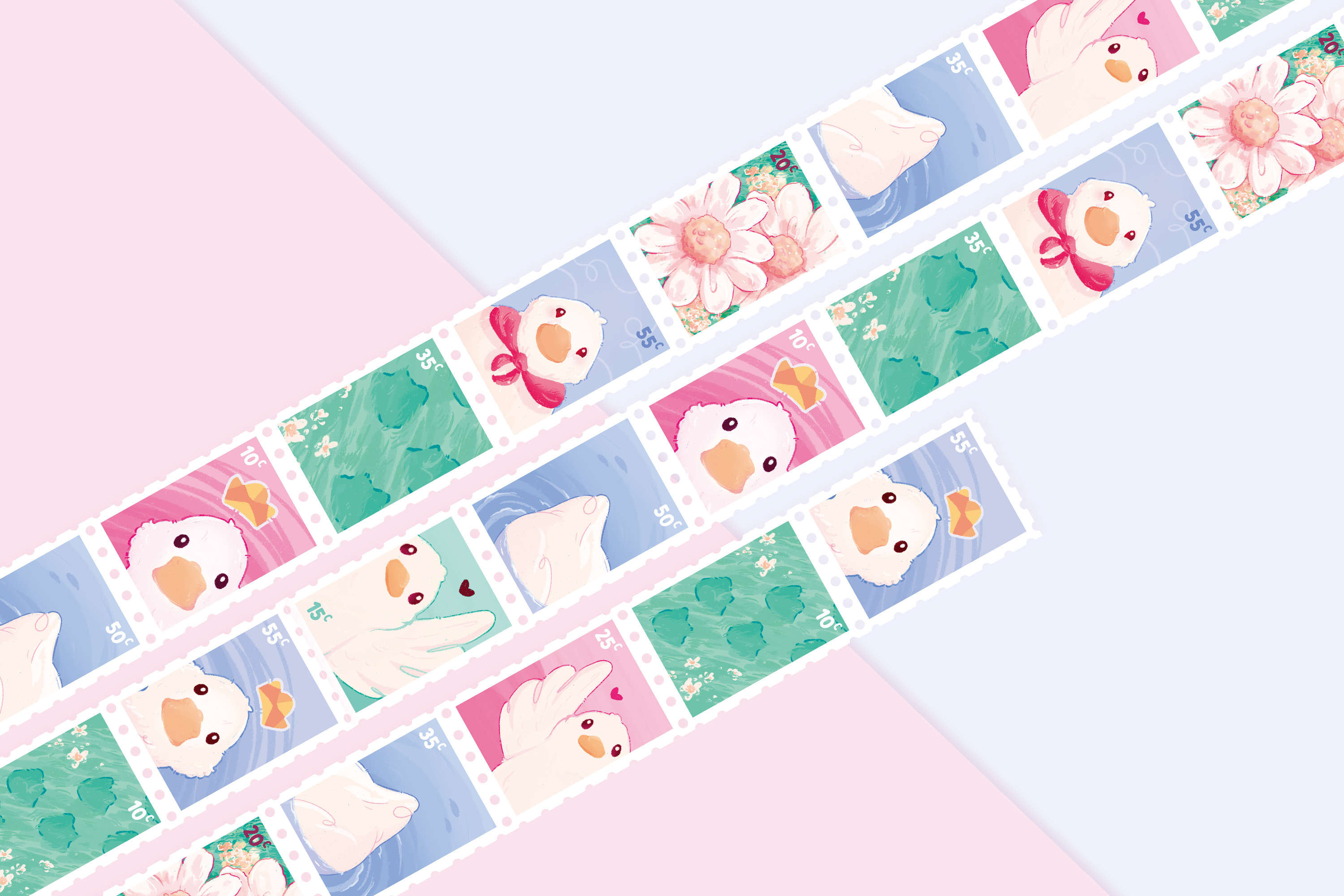 miamouz-washi-tape-duck-stamp-deko-klebeband-10m-ente image 2