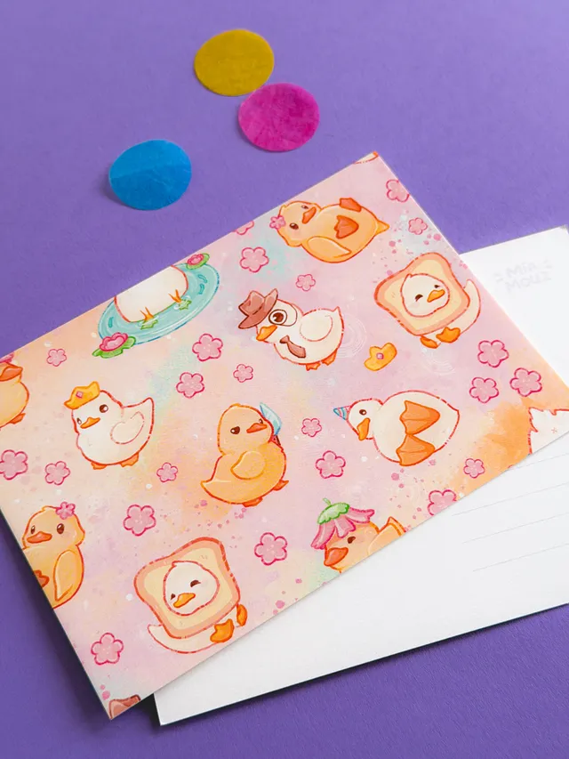 miamouz-duckies-a6-postkarte-enten-kawaii-gru-karte image 1