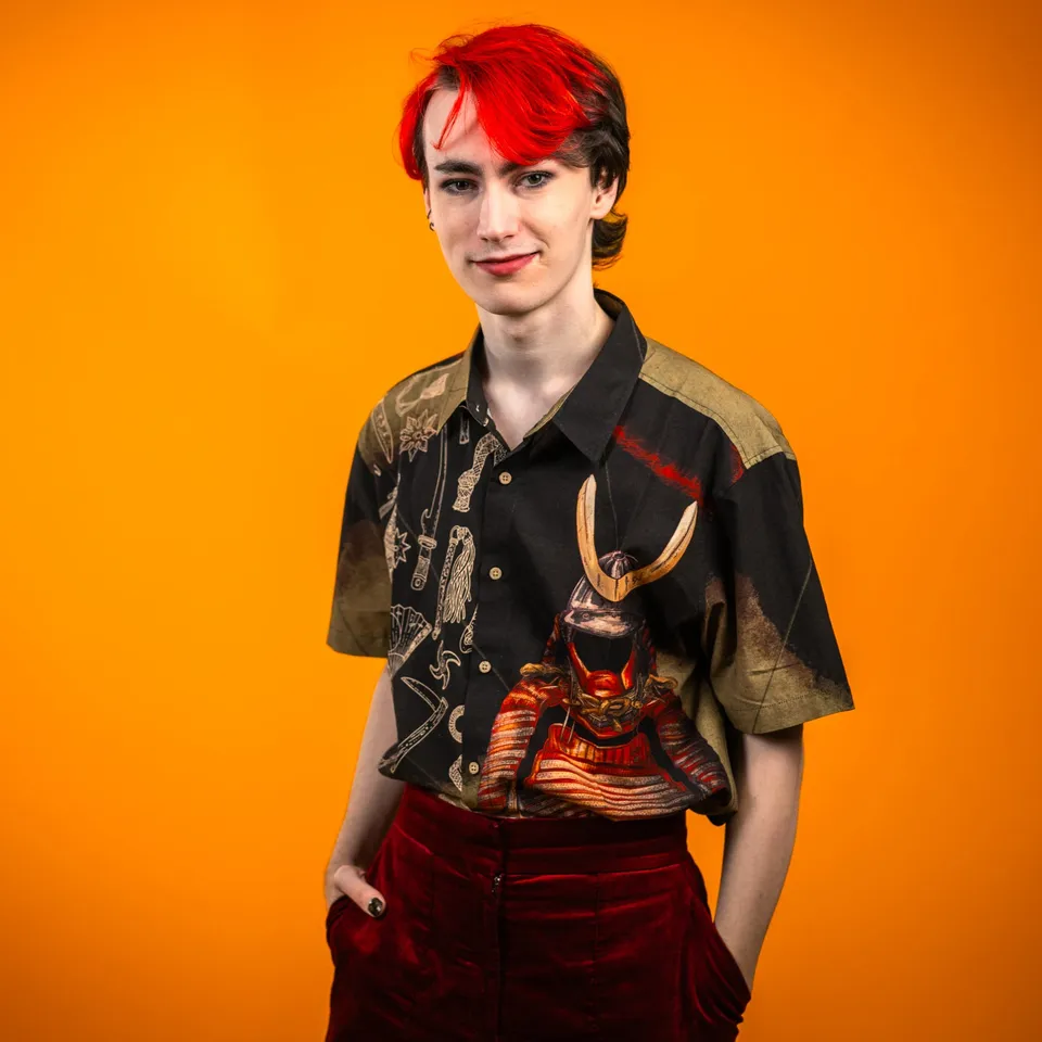 kabujiro-clothing-samurai-tiger-button-up-hemd-unisex image 1