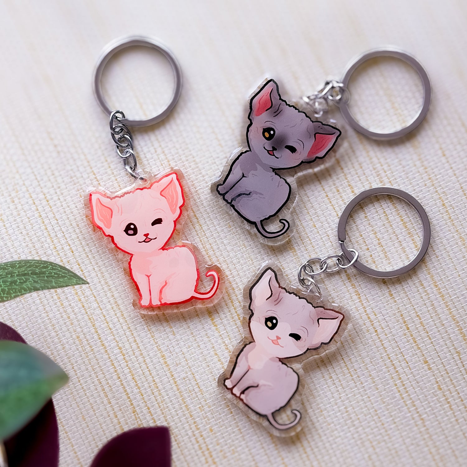 miamouz-sphynx-cat-keychain-katzen-anh-nger-acryl image 1
