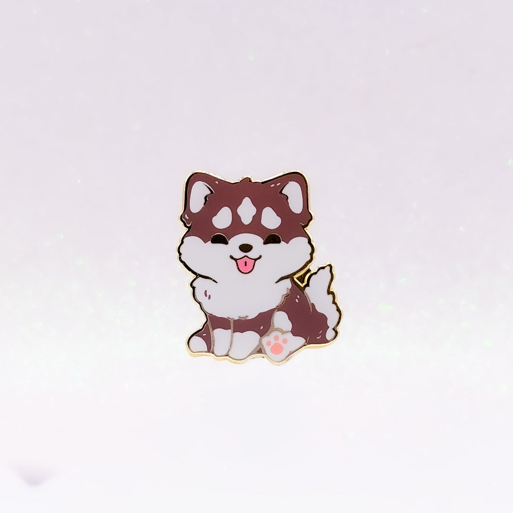 miamouz-husky-enamel-pin-braun-wei-hund image 1