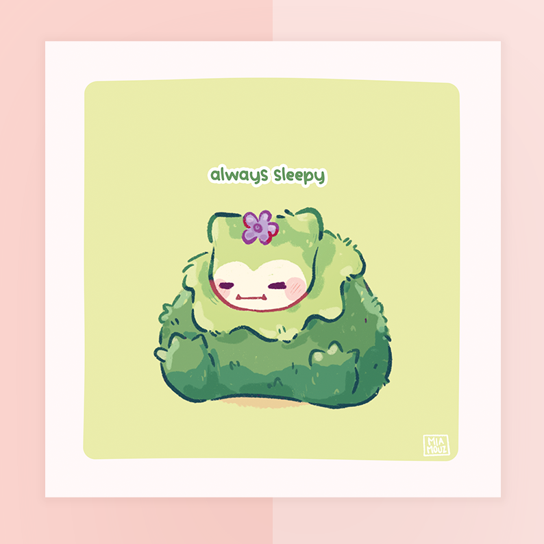 miamouz-always-sleepy-kunstdruck-15x15-pastell image 1