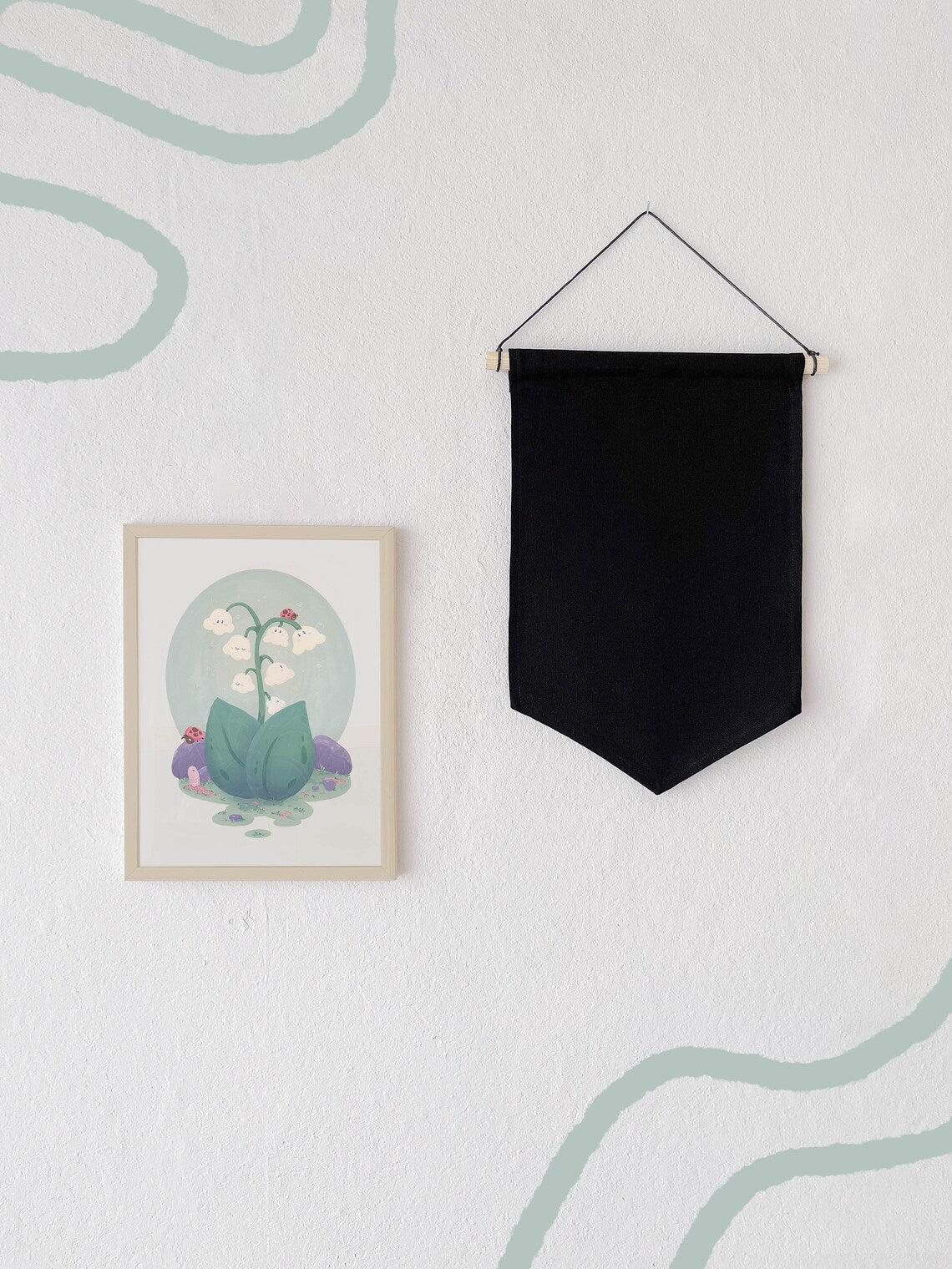 miamouz-pin-banner-l-21x30cm-schwarz-canvas-baumwolle image 1