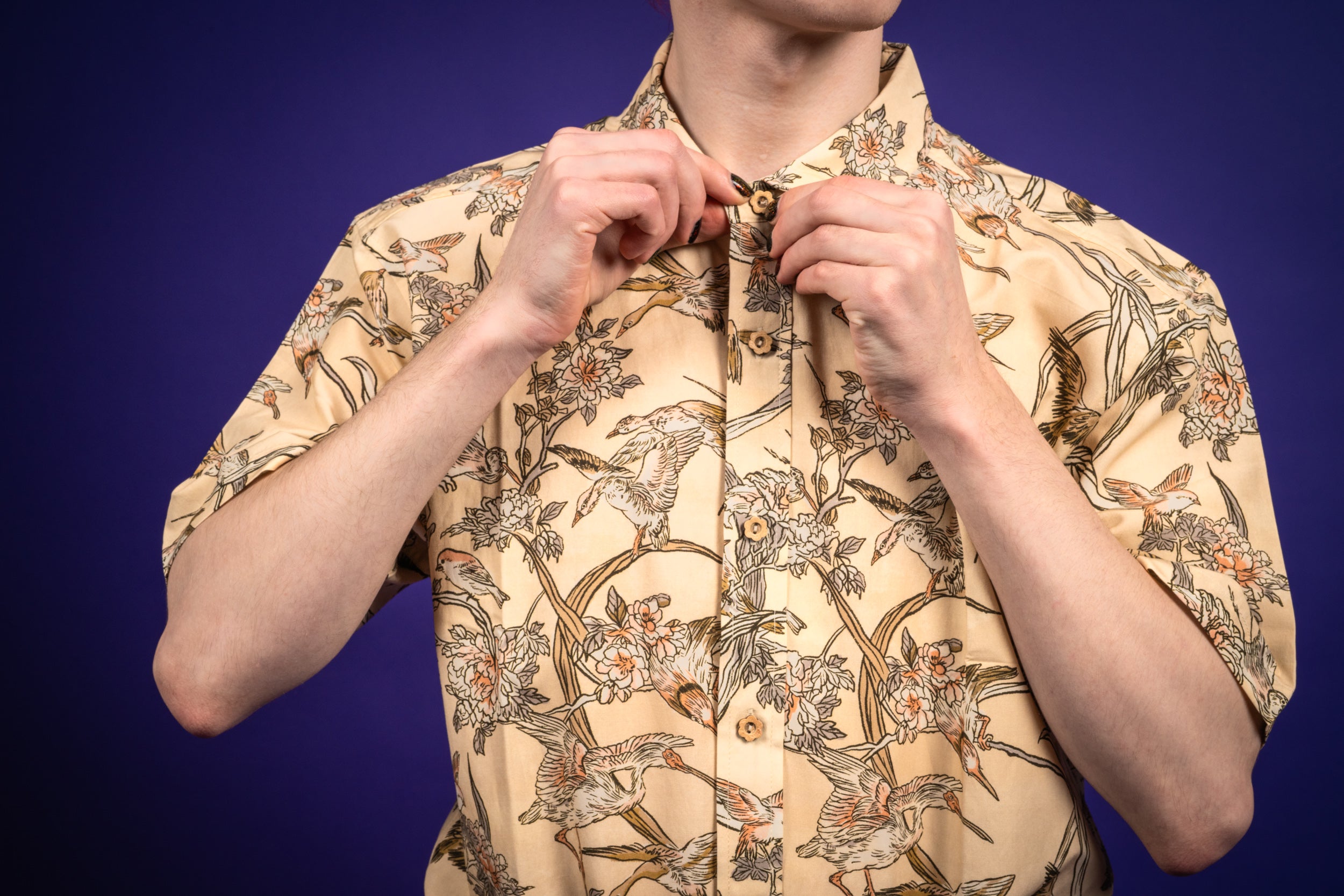 kabujiro-ukiyo-e-birds-button-up-hemd-v-gel-gr-e-m image 3