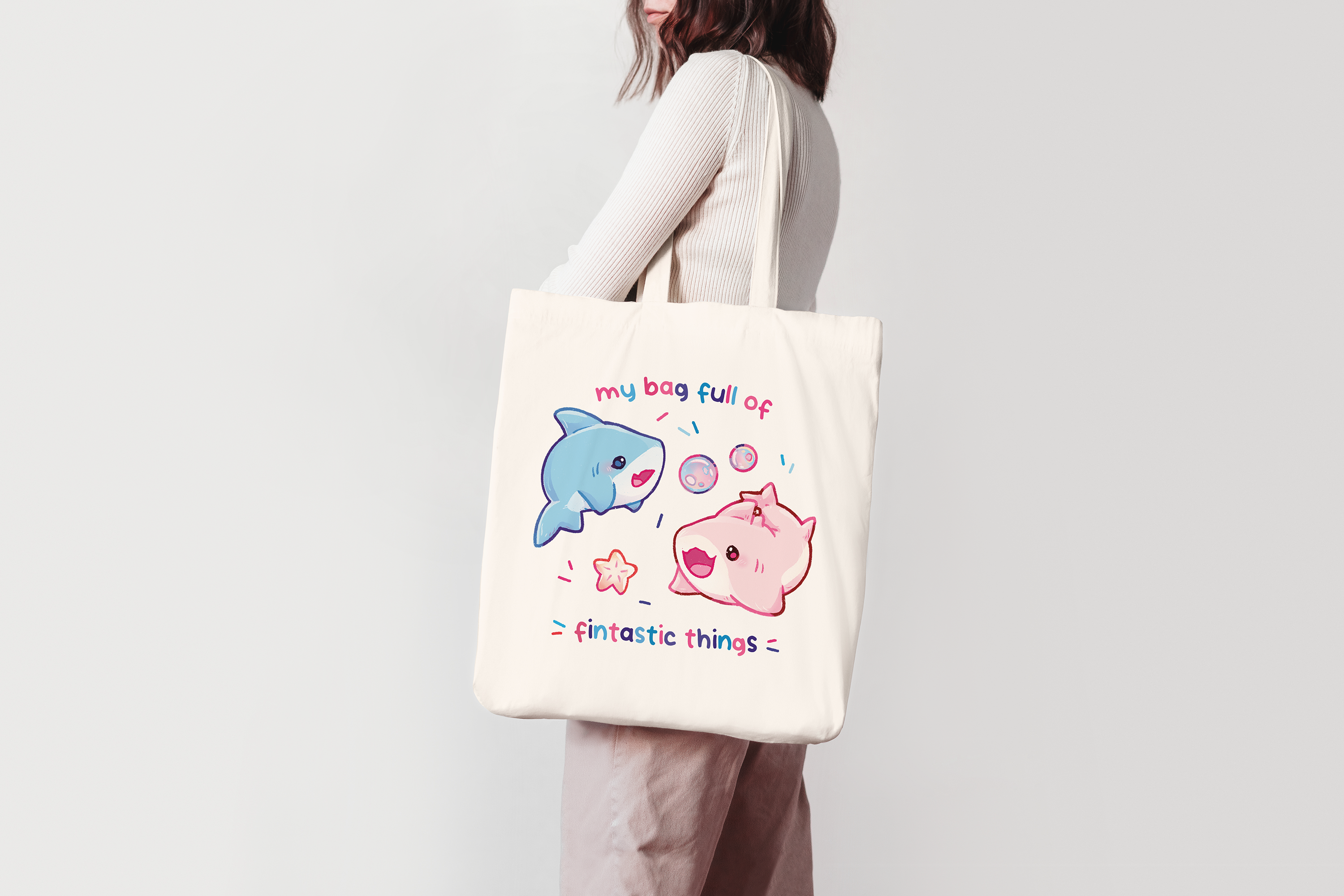 miamouz-fintastic-hai-tote-bag-stoffbeutel-beige-normal image 2