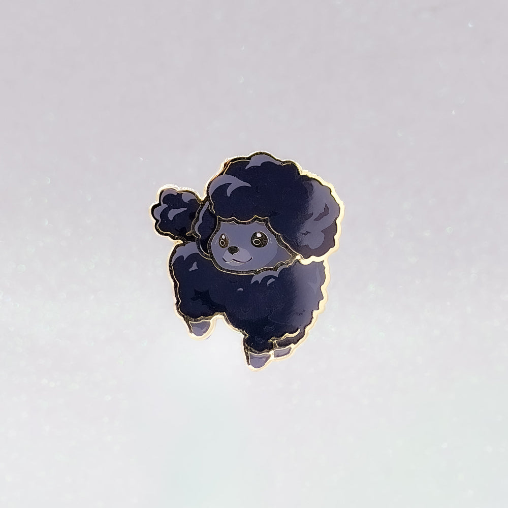 miamouz-pudel-emaille-pin-dunkelgrau-schwarz-normal image 1