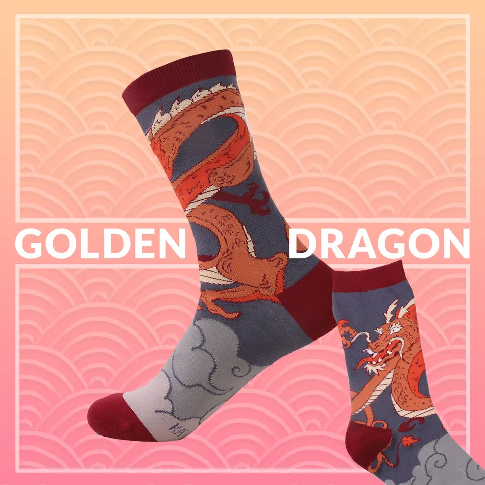 katzenjammerpins-golden-dragon-art-socks-socken-36-43 image 1