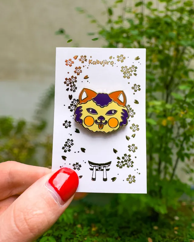 kabujiro-animal-kingdom-cat-emaille-pin-26mm-gold image 1