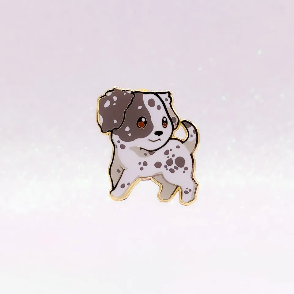 miamouz-dalmatian-black-dotted-emaille-pin-hund-schwarz-31-mm image 1
