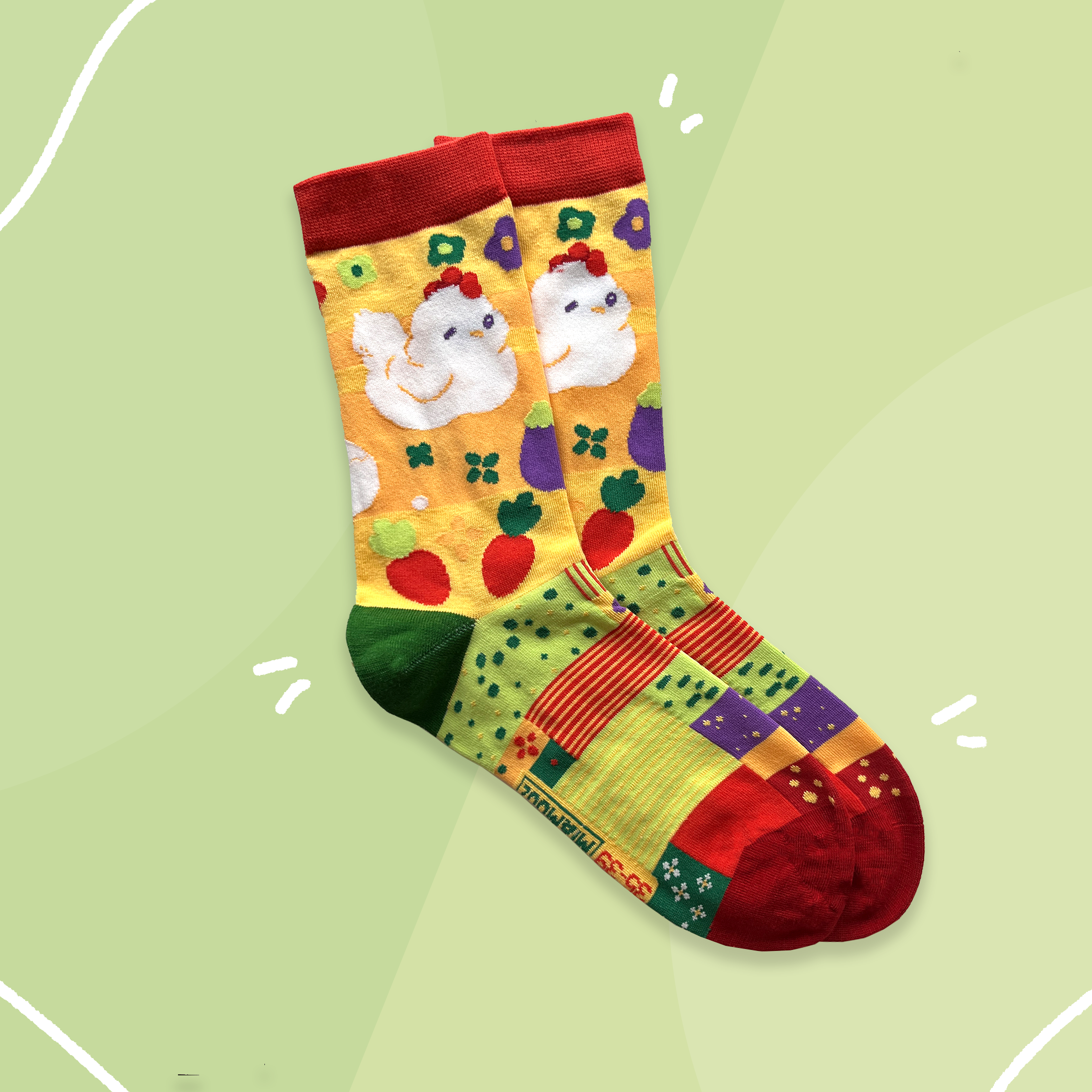 miamouz-socks-chicken-farm-socken-bunt-h-hner-eu-35-39 image 1