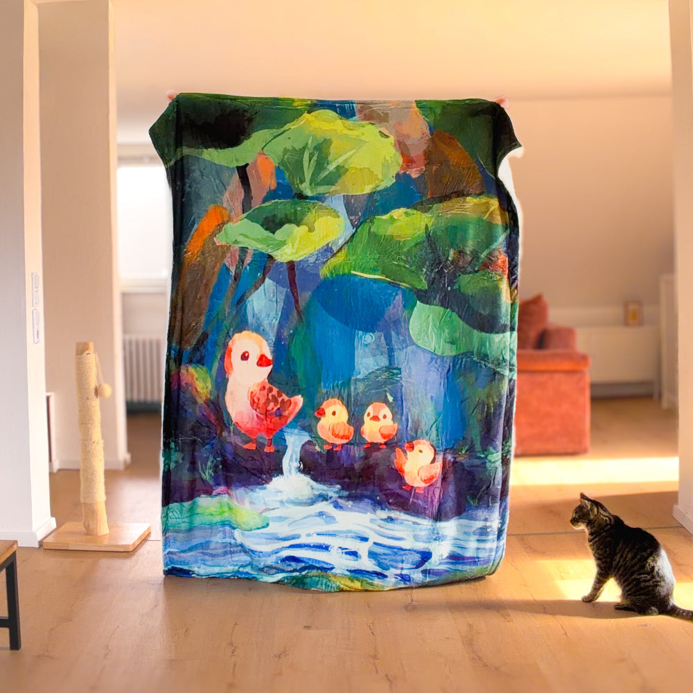 miamouz-duckling-adventure-fleece-decke-150x200-enten image 4