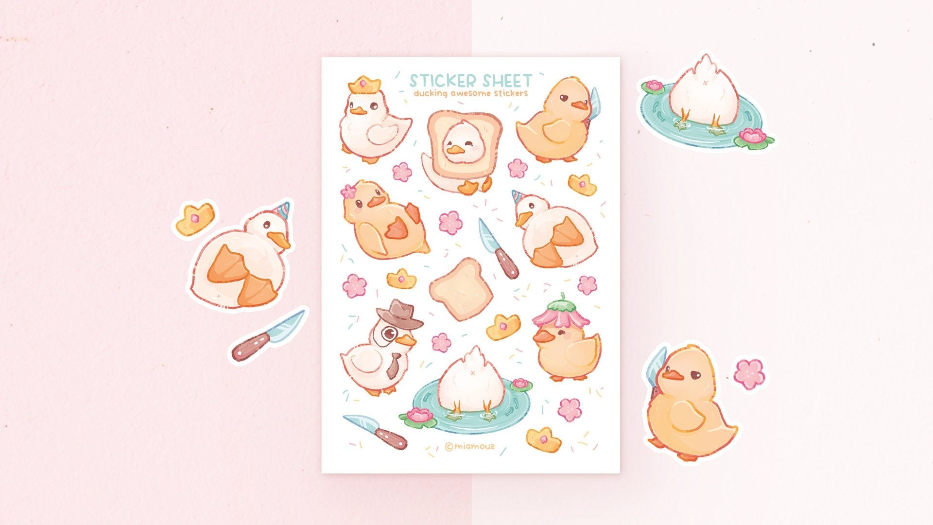 miamouz-ducking-awesome-sticker-sheet-ente-a6 image 2